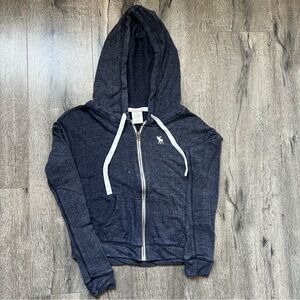 A&F Thin blue zip up hoodie